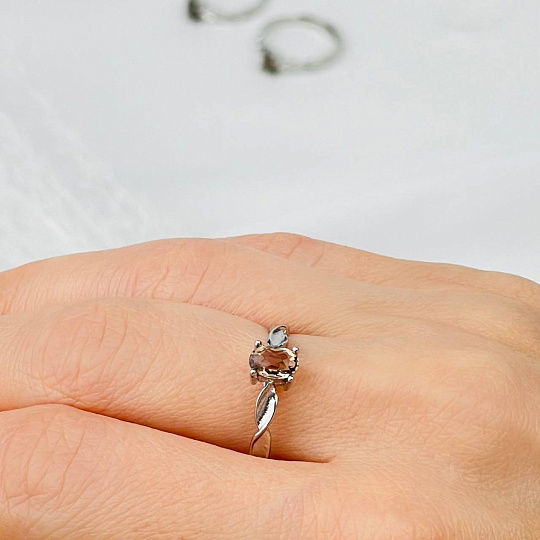 Кольцо регулируемое из Раухтопаза, Артикул: 115735 - изображение товара №1