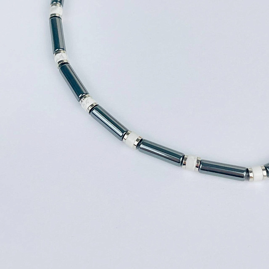 Чокер из Гематита и Говлита, Артикул: 115321 - изображение товара №2