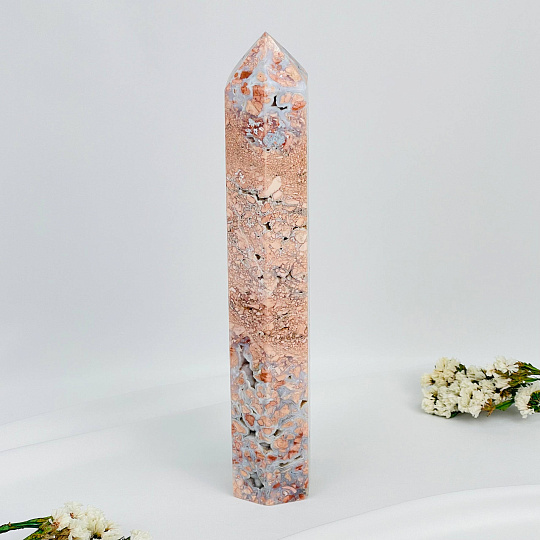 Кристалл из розового цветочного Агата, Артикул: 117078 - изображение товара №1