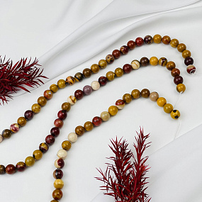 Бусины для украшений из Яшмы "Мукаит" (38 бусин), Артикул: 053616 - изображение товара №3