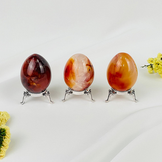 Яйцо из Сердолика на подставке, Артикул: 113786 - изображение товара №1