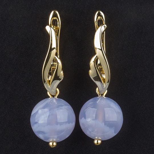 Серьги из голубого Агата (Бразилия), Артикул: 079031 - изображение товара №1