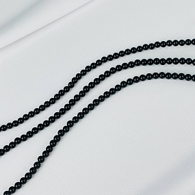 Бусины для украшений из черного Обсидиана (84 бусины)