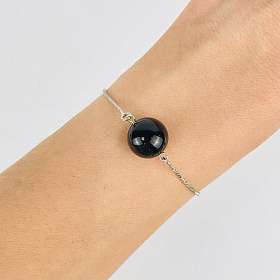 Браслет регулируемый с черным Турмалином (Шерл)