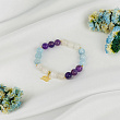 Браслет из Аквамарина, Аметиста и Лунного камня со знаком зодиака (Водолей)
