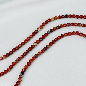 Бусины для украшений из кирпичной Яшмы (86 бусин)