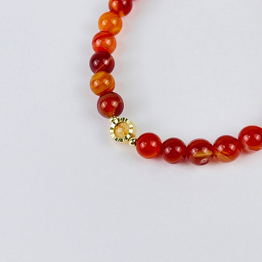 Браслет из Сардоникса и Цитрина, Артикул: 116806 - изображение товара №3