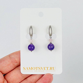 Серьги из Аметиста и Розового кварца