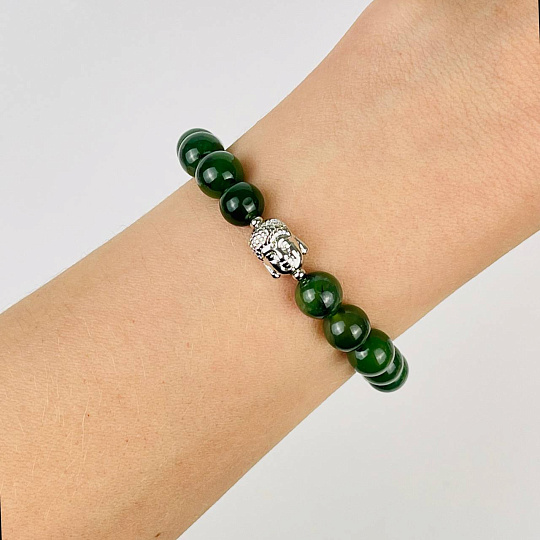 Браслет Будда из Нефрита, Артикул: 116652 - изображение товара №1