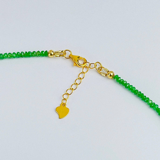 Колье из зеленого Граната (Цаворит), Артикул: 117844 - изображение товара №3