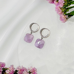 Серьги из лавандового Аметиста, Артикул: 114832 - изображение товара №1