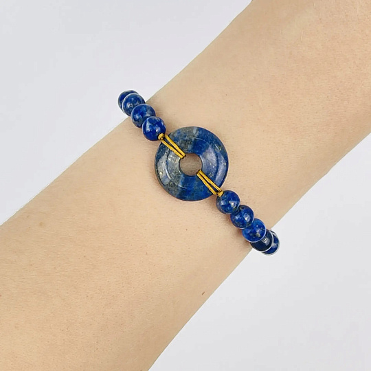 Браслет с бусиной (Би) регулиреумый из Лазурита, Артикул: 118754 - изображение товара №2
