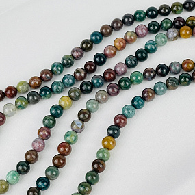 Бусины для рукоделия из Мохового агата (45 бусин)