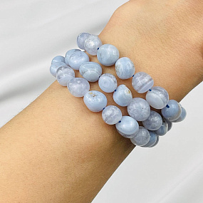 Бусины для украшений из Голубого агата (галтовка), Артикул: 105366 - изображение товара №2