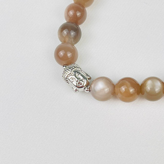 Браслет Будда из Лунного камня, Артикул: 116618 - изображение товара №3