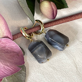 Серьги из ботсванского Агата, Артикул: 096310 - изображение товара №1