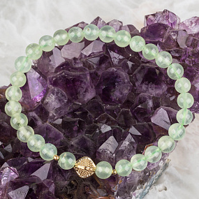 Браслет со вставкой из Пренита, Артикул: 093007 - изображение товара №1