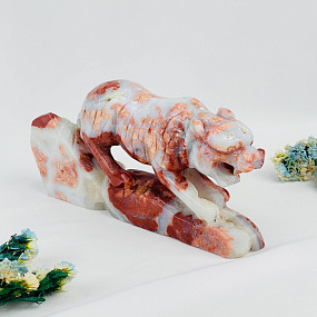 Статуэтка Тигр из розового цветочного Агата, Артикул: 118014 - изображение товара №2