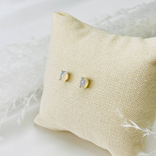 Серьги- пусетыиз из камня Опал, Артикул: 074440 - изображение товара №2