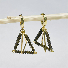 Серьги из золотистого Обсидиана