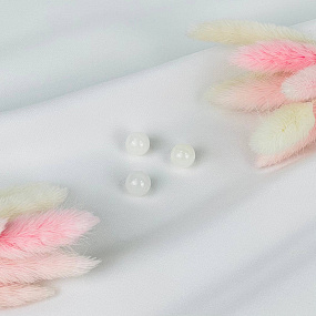 Бусины для украшений из белого Нефрита (3 шт), Артикул: 117500 - изображение товара №1