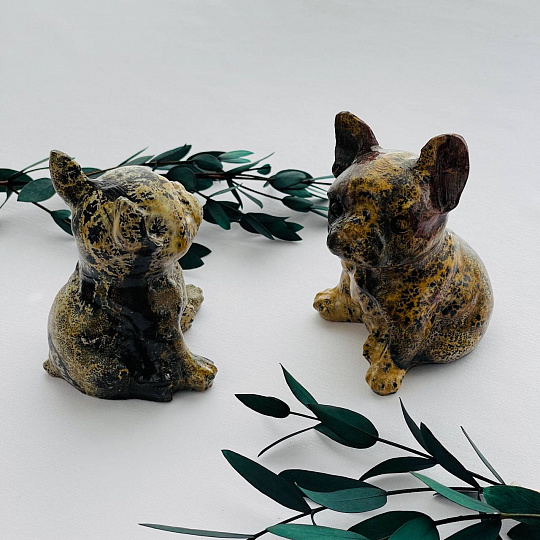 Французский бульдог резной из дендритовой Яшмы , Артикул: 101375 - изображение товара №4