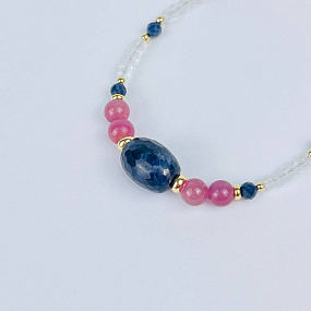 Браслет из Лунного камня, Сапфира и Рубина, Артикул: 118419 - изображение товара №3