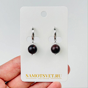 Серьги из красной Яшмы, Артикул: 114500 - изображение товара №1