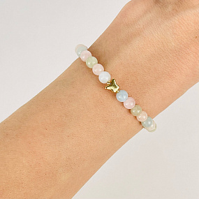 Браслет детский со вставкой Бабочка из Берилла микс