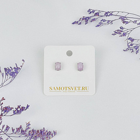 Серьги- пусеты с Кунцитом, Артикул: 119815 - изображение товара №2
