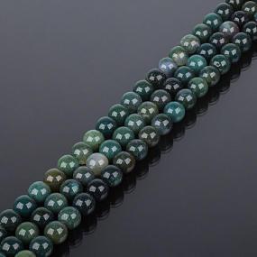 Бусины для рукоделия из Агата мохового (37 бусин), Артикул: 078397 - изображение товара №1