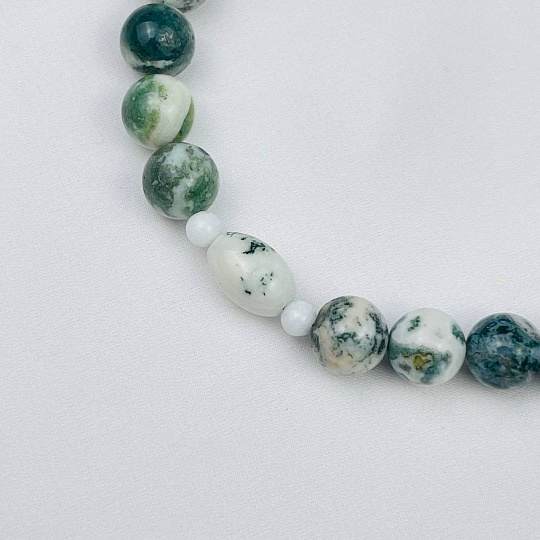 Чекти из мохового Агата (33 бусины), Артикул: 105163 - изображение товара №4