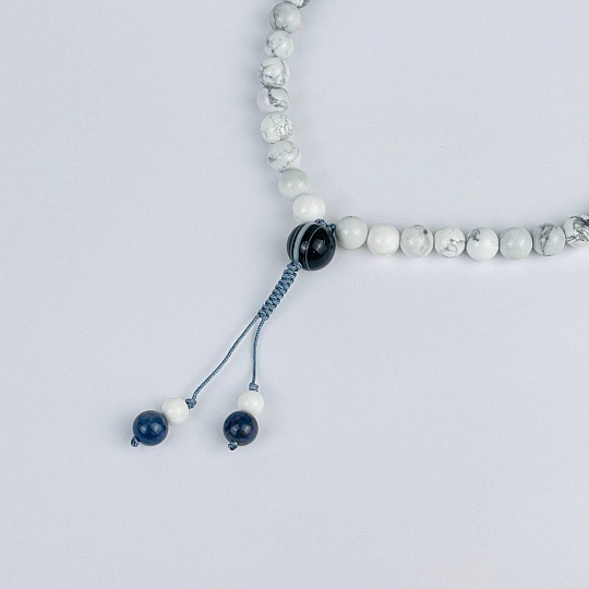 Четки буддийские (Мала) из Обсидиана, Говлита и Содалита (108 бусин), Артикул: 116691 - изображение товара №2