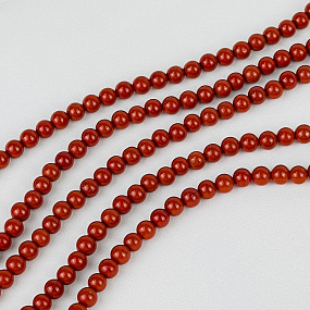 Бусины для украшений из красной Яшмы (64 бусины), Артикул: 101613 - изображение товара №1