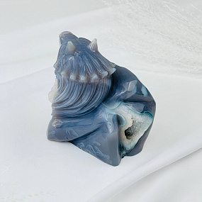 Волк резной из камня Агат серый с жеодой, Артикул: 071571 - изображение товара №4