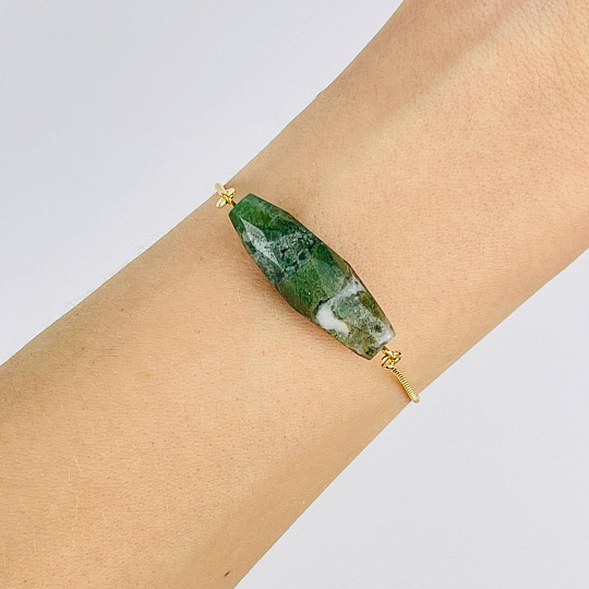 Браслет регулируемый с Моховым агатом, Артикул: 117866 - изображение товара №2