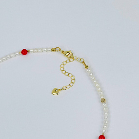 Колье из Жемчуга и Коралла, Артикул: 116890 - изображение товара №3