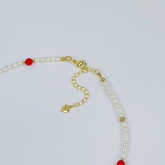 Колье из Жемчуга и Коралла, Артикул: 116890 - изображение товара №3