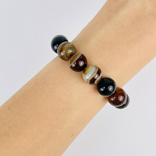 Браслет из кофейного Агата, Артикул: 117810 - изображение товара №1