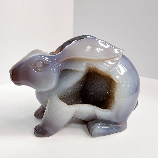 Кролик резной из Агата с жеодой, Артикул: 096867 - изображение товара №1