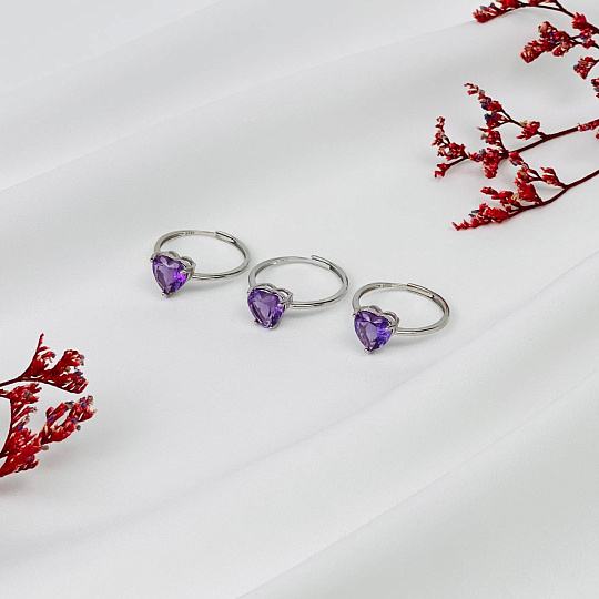 Кольцо регулируемое из Аметиста, Артикул: 115710 - изображение товара №2