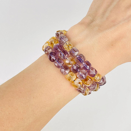 Бусины для украшений из лавандового Аметиста и Цитрина (50 бусин), Артикул: 116735 - изображение товара №2