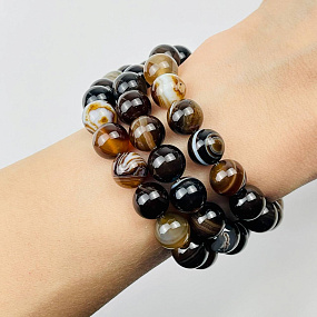 Бусины для украшений из кофейного Агата (35 бусин), Артикул: 079168 - изображение товара №2