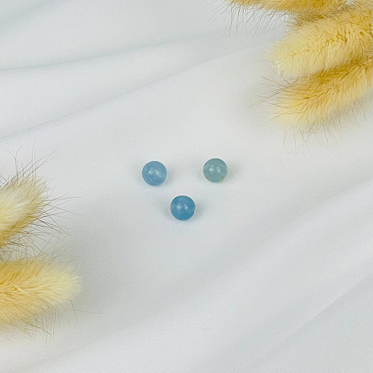 Бусины для украшений из голубого карибского Кальцита (3 шт), Артикул: 116457 - изображение товара №1