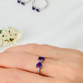 Кольцо регулируемое из Аметиста