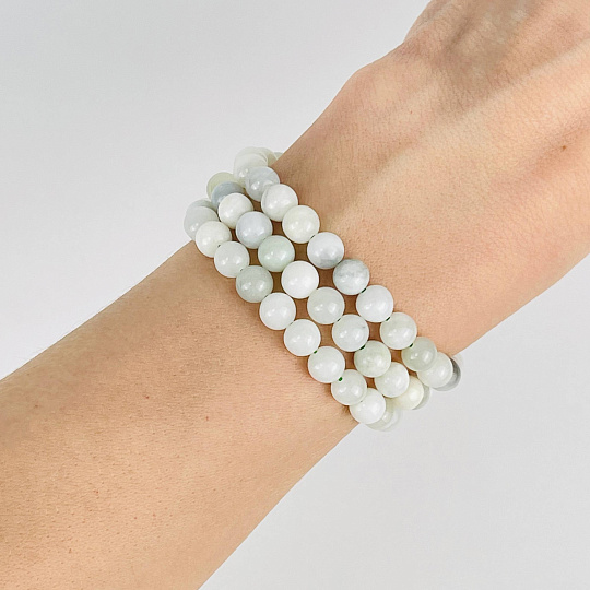 Бусины для украшений из Жадеита (62 бусины), Артикул: 075368 - изображение товара №2