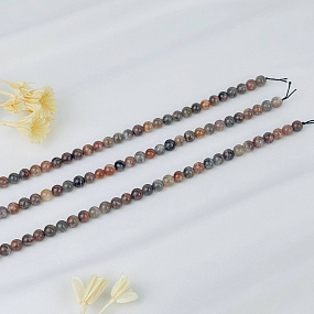 Бусины для украшений из Лунного и Солнечного камня (54 бусины), Артикул: 117045 - изображение товара №3