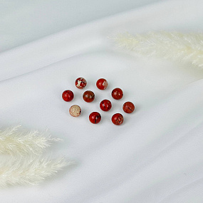 Бусины для украшений из кирпичной Яшмы (10 шт)