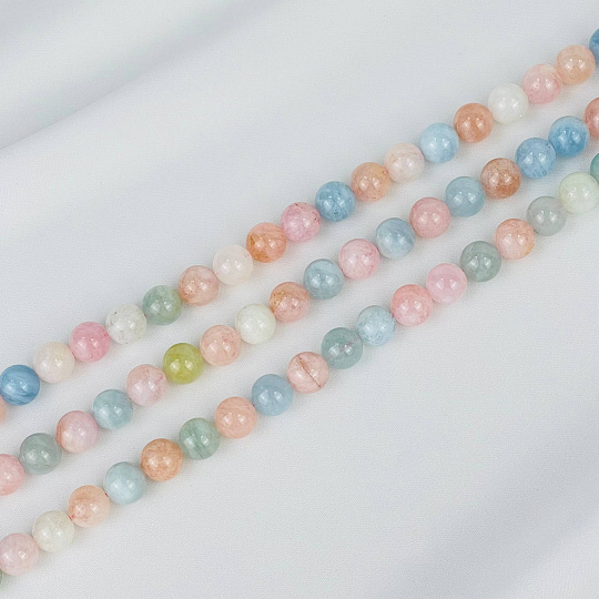 Бусины для украшений из Берилла, Морганита и Аквамарина (38 бусин), Артикул: 075701 - изображение товара №2