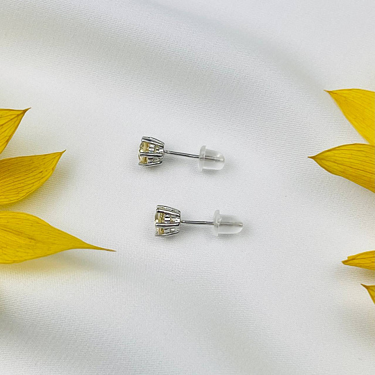 Серьги-пусеты с Цитрином, Артикул: 109476 - изображение товара №3